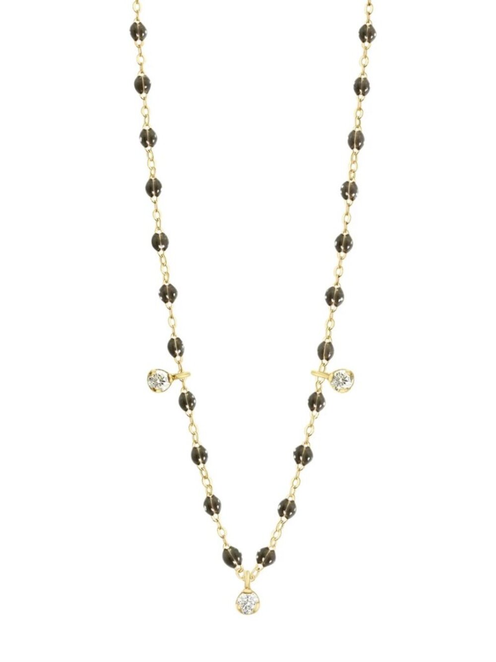 Gigi Clozeau Gigi Supreme Quartz 3 Diamond 18K Gold Necklace 17.7”